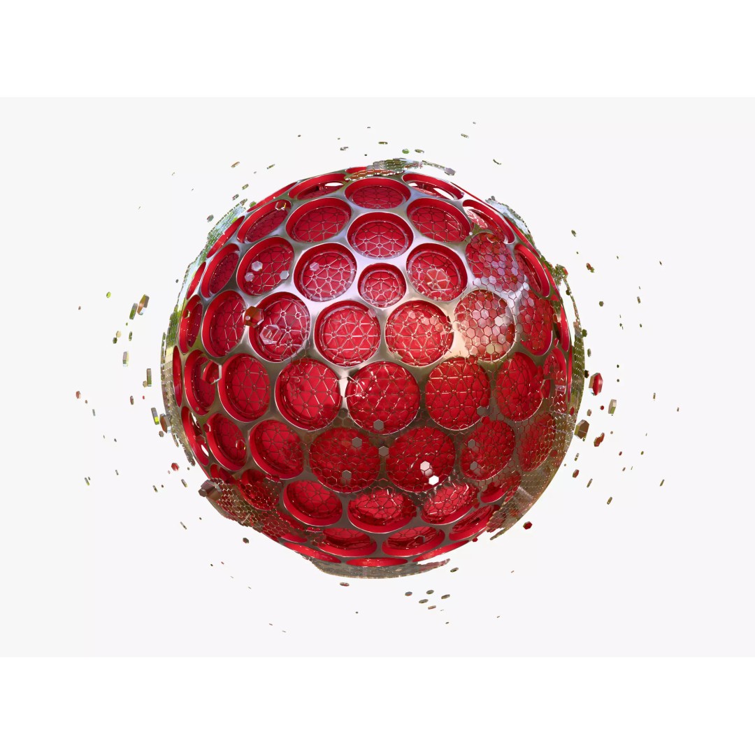 Abstract SciFi Sphere 3D Model – Futuristic Design, Blender & FBX - View 2