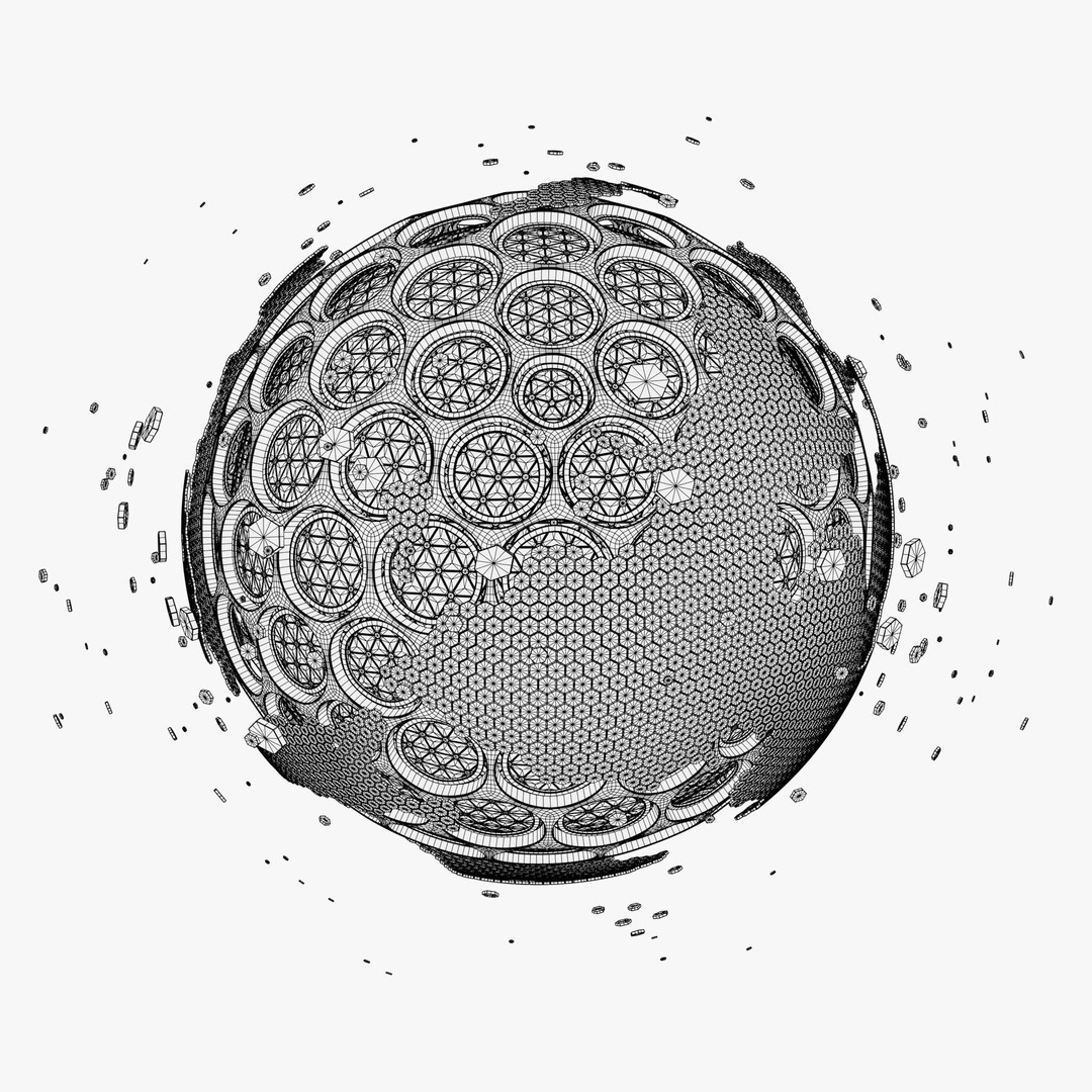 Abstract SciFi Sphere 3D Model – Futuristic Design, Blender & FBX - View 8