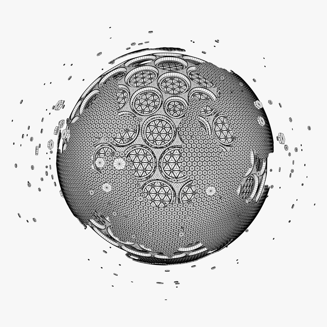Abstract SciFi Sphere 3D Model – Futuristic Design, Blender & FBX - View 9