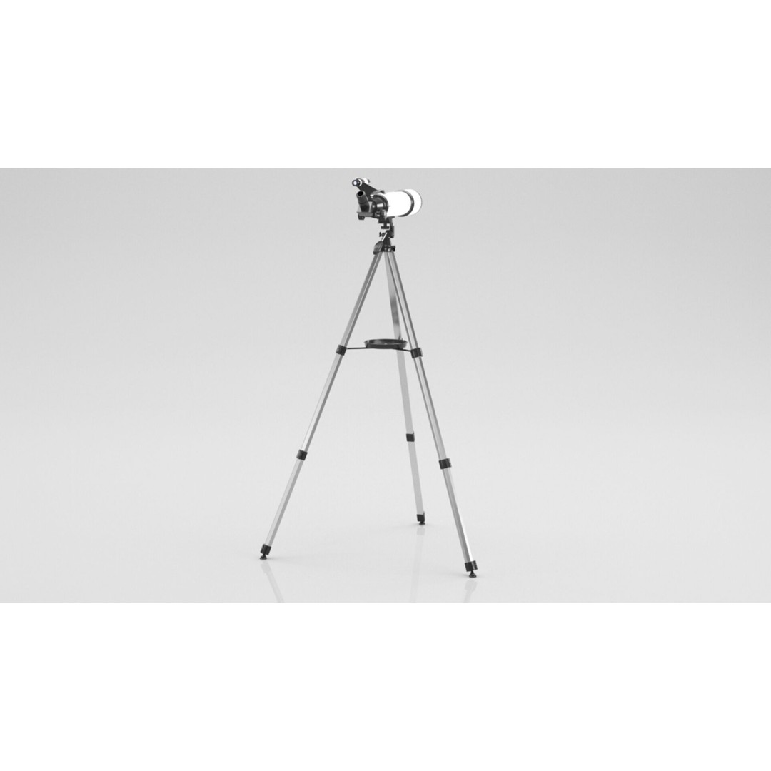 Telescope 3D Model – Low Poly PBR Game Asset, FBX & OBJ Formats - View 10