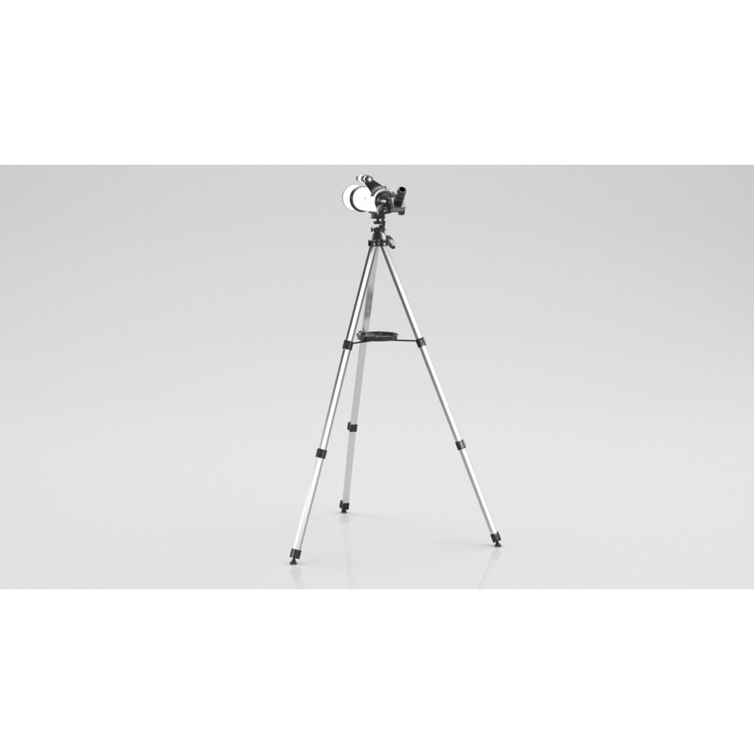 Telescope 3D Model – Low Poly PBR Game Asset, FBX & OBJ Formats - View 11