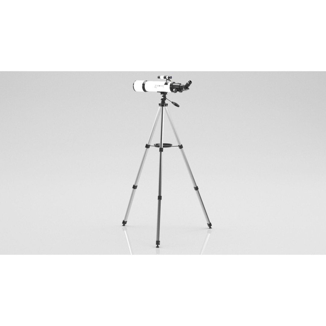 Telescope 3D Model – Low Poly PBR Game Asset, FBX & OBJ Formats - View 12