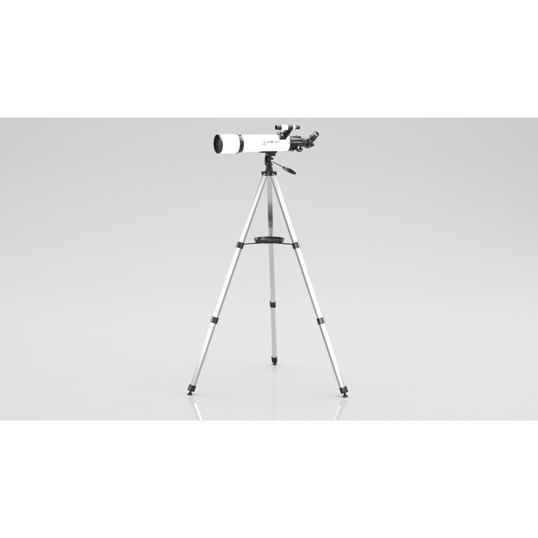 Telescope 3D Model – Low Poly PBR Game Asset, FBX & OBJ Formats - View 14