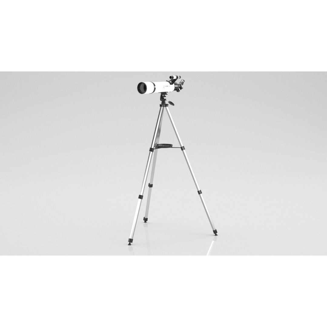 Telescope 3D Model – Low Poly PBR Game Asset, FBX & OBJ Formats - View 15