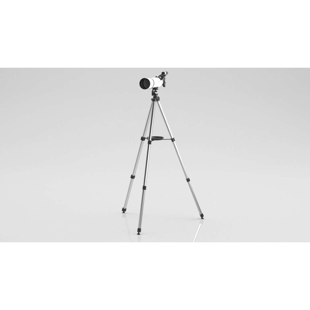 Telescope 3D Model – Low Poly PBR Game Asset, FBX & OBJ Formats - View 16