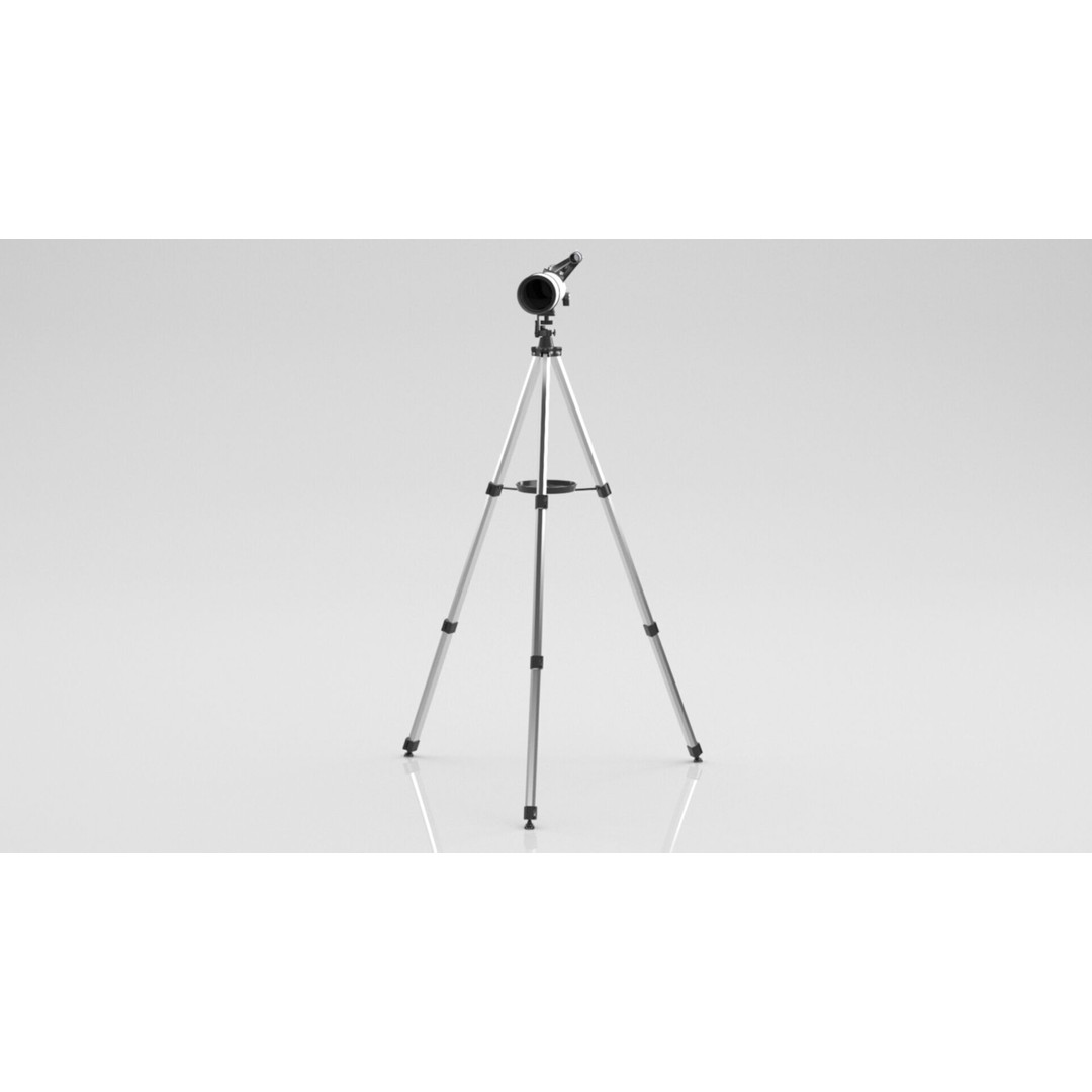 Telescope 3D Model – Low Poly PBR Game Asset, FBX & OBJ Formats - View 17
