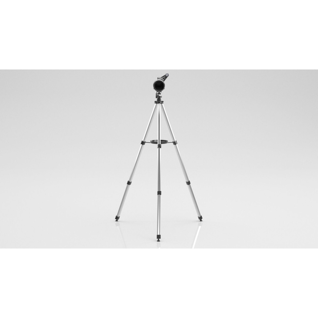 Telescope 3D Model – Low Poly PBR Game Asset, FBX & OBJ Formats - View 3