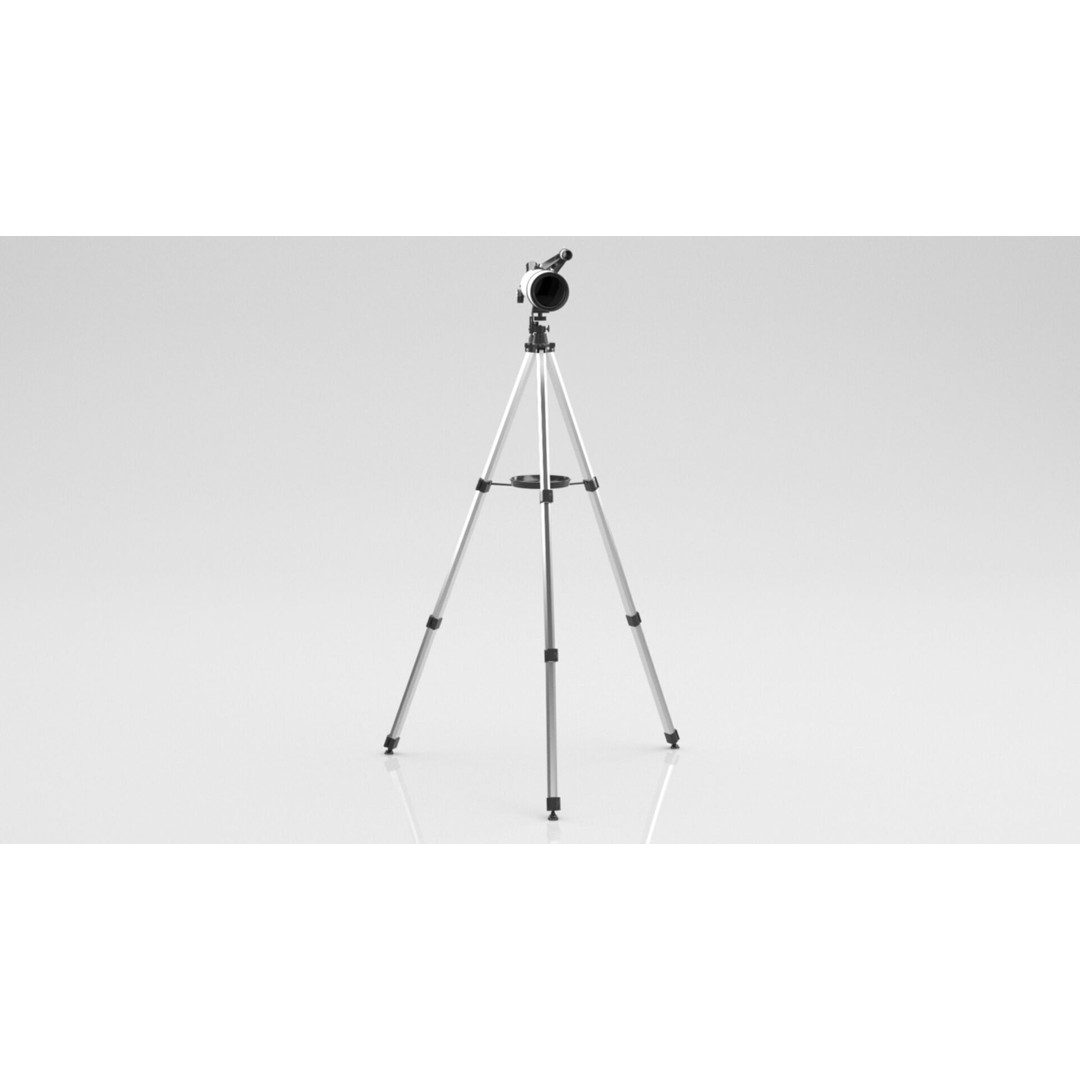 Telescope 3D Model – Low Poly PBR Game Asset, FBX & OBJ Formats - View 4