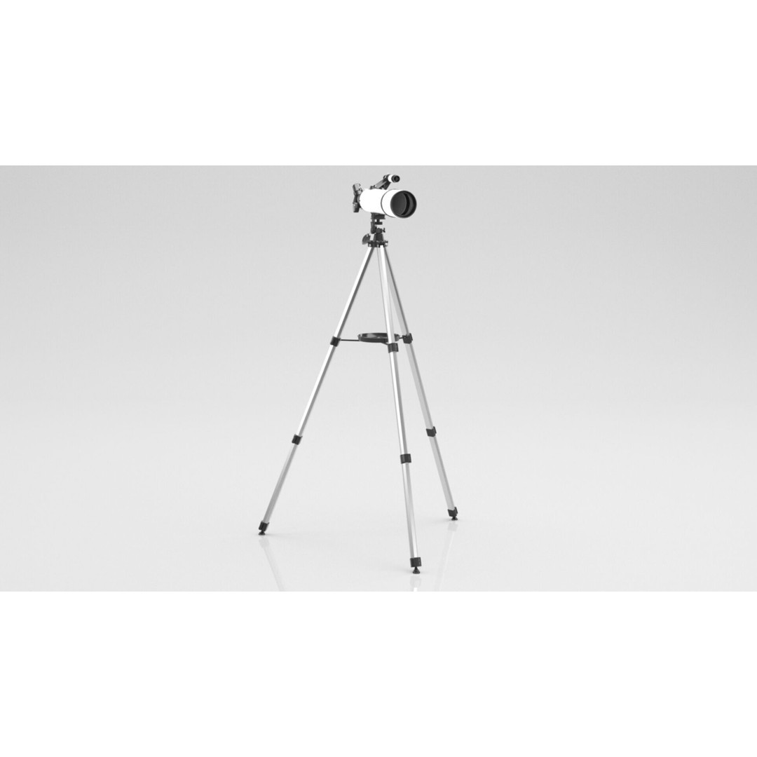 Telescope 3D Model – Low Poly PBR Game Asset, FBX & OBJ Formats - View 5