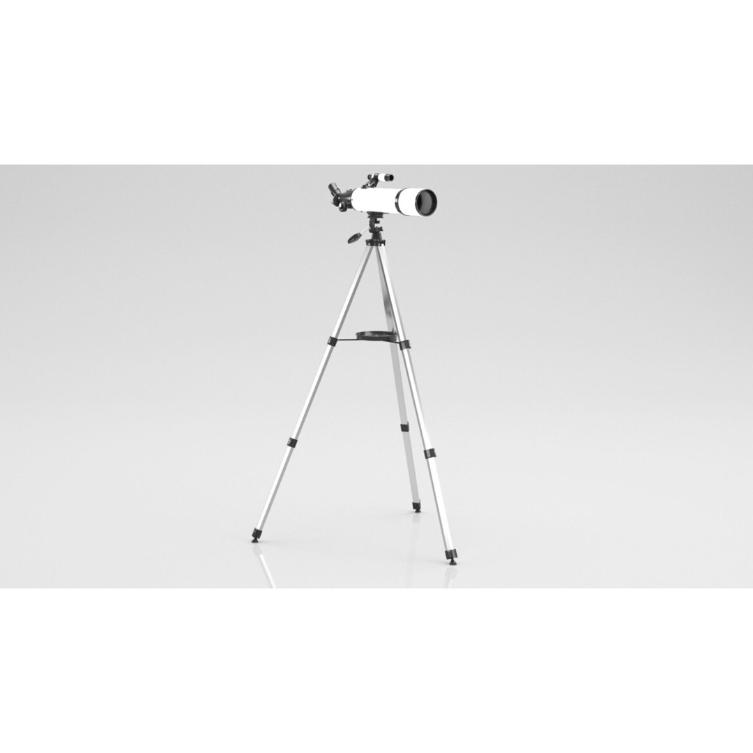 Telescope 3D Model – Low Poly PBR Game Asset, FBX & OBJ Formats - View 6