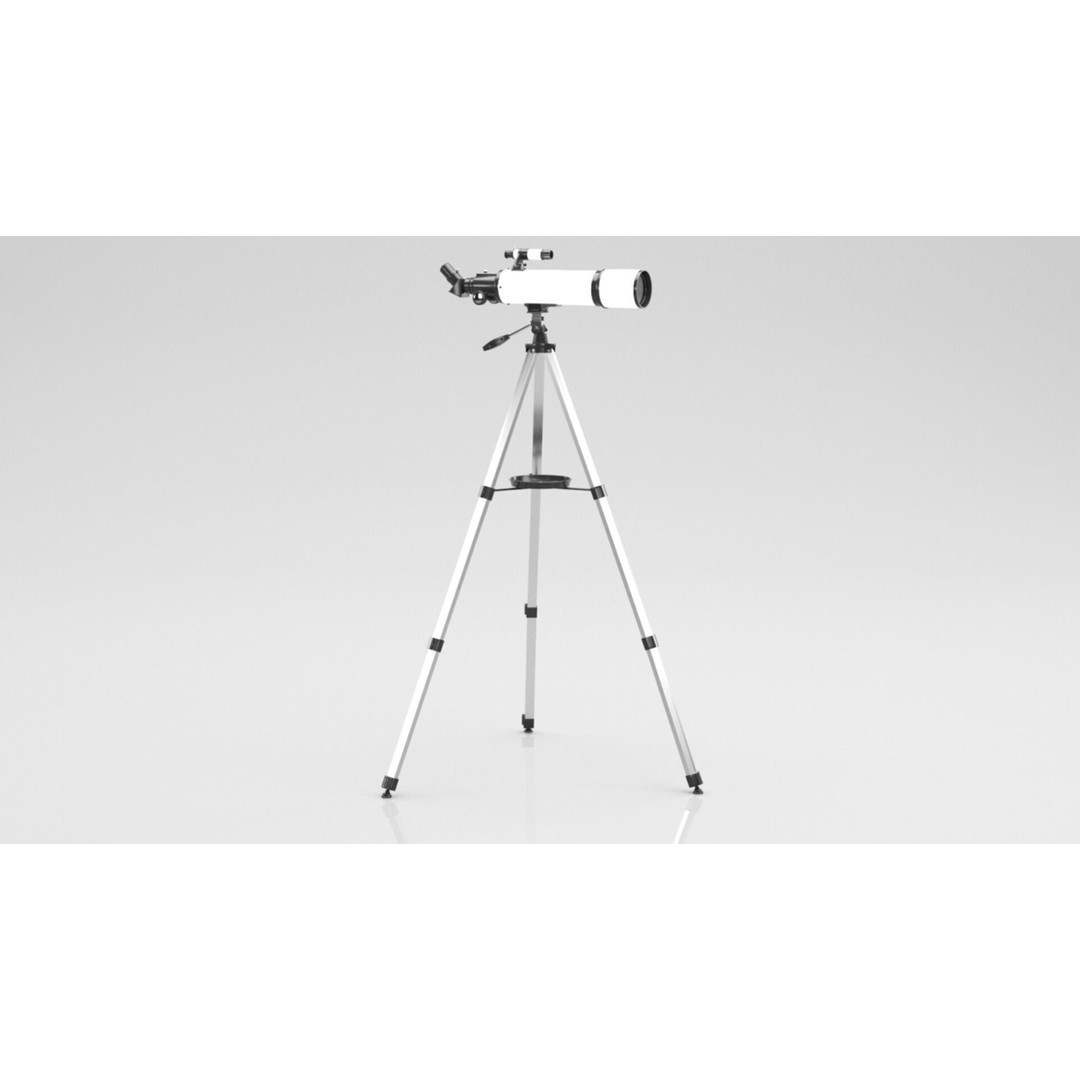 Telescope 3D Model – Low Poly PBR Game Asset, FBX & OBJ Formats - View 7