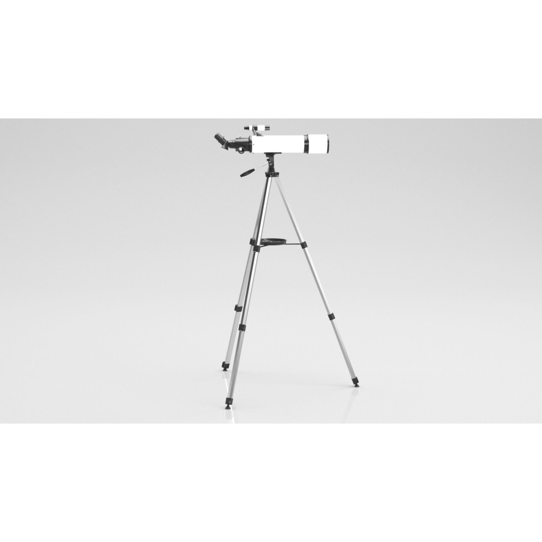 Telescope 3D Model – Low Poly PBR Game Asset, FBX & OBJ Formats - View 8