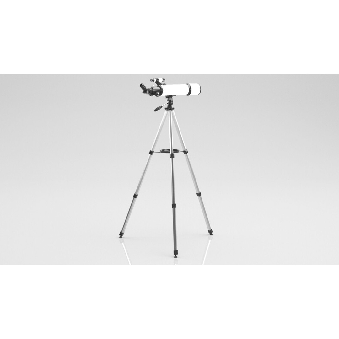 Telescope 3D Model – Low Poly PBR Game Asset, FBX & OBJ Formats - View 9