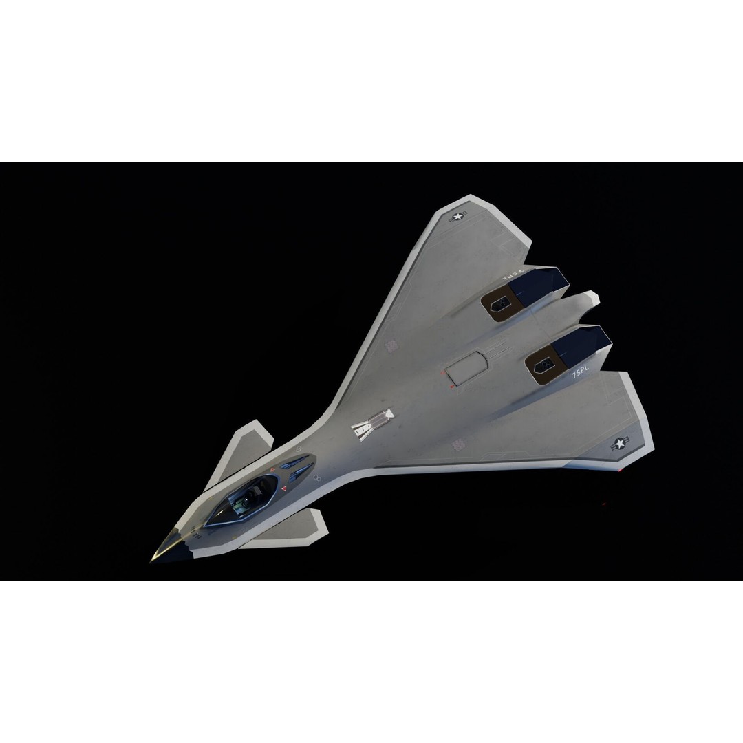 Boeing F-47 Thunderstorm 3D Model – Low Poly Rigged Aircraft, FBX, OBJ - View 10