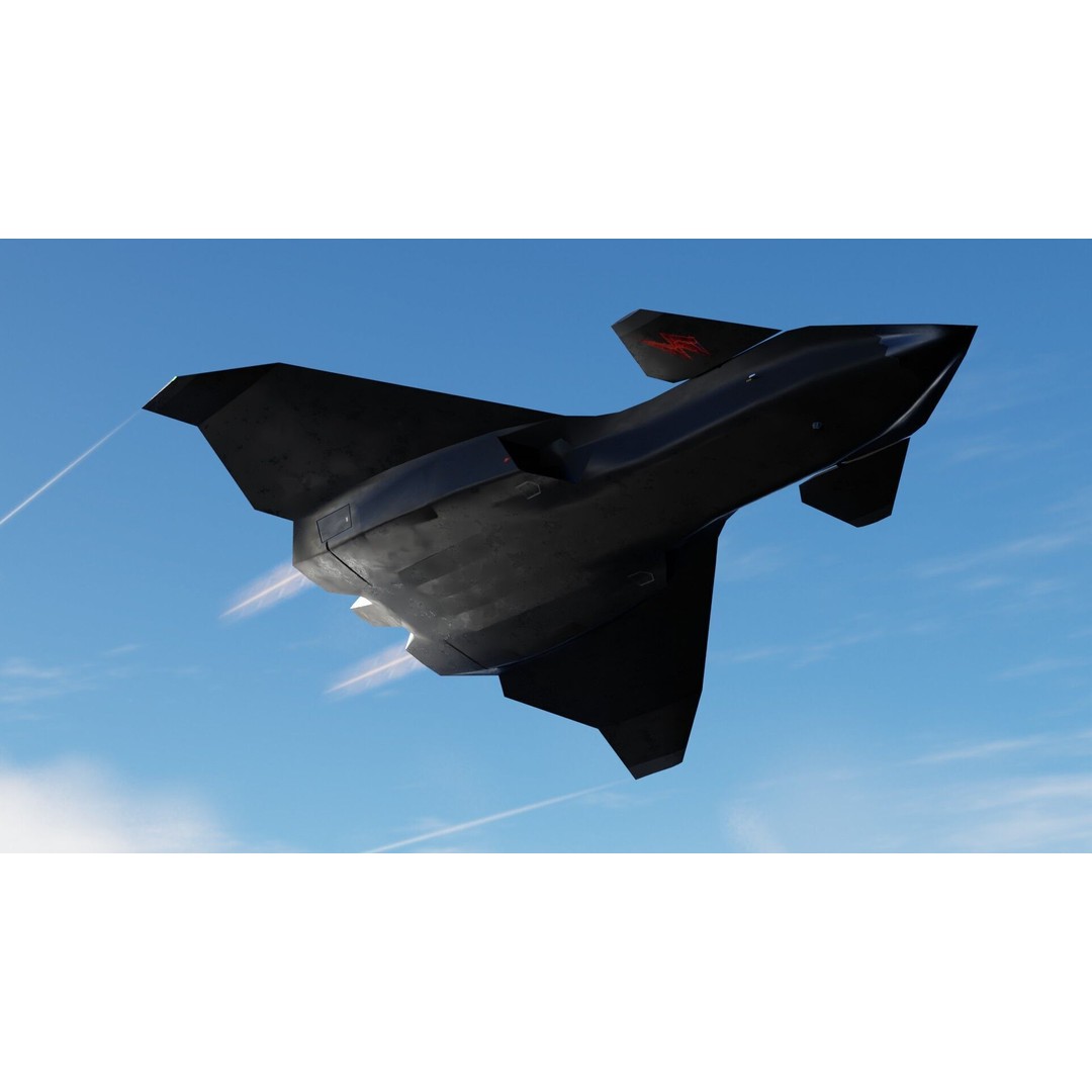 Boeing F-47 Thunderstorm 3D Model – Low Poly Rigged Aircraft, FBX, OBJ - View 11