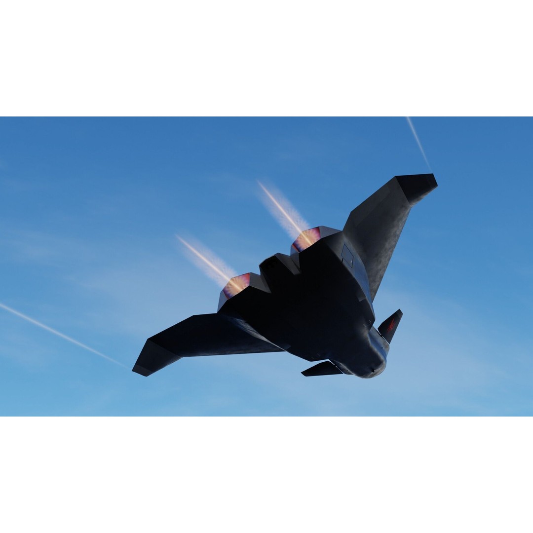 Boeing F-47 Thunderstorm 3D Model – Low Poly Rigged Aircraft, FBX, OBJ - View 12