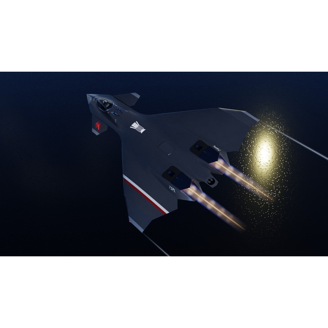 Boeing F-47 Thunderstorm 3D Model – Low Poly Rigged Aircraft, FBX, OBJ - View 13