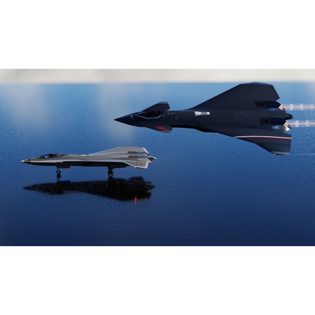 Boeing F-47 Thunderstorm 3D Model – Low Poly Rigged Aircraft, FBX, OBJ - View 15