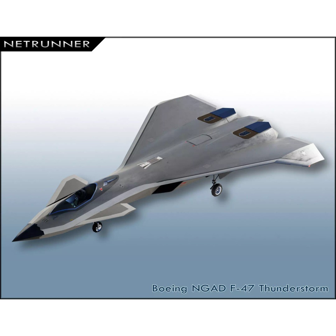 Boeing F-47 Thunderstorm 3D Model – Low Poly Rigged Aircraft, FBX, OBJ - View 2