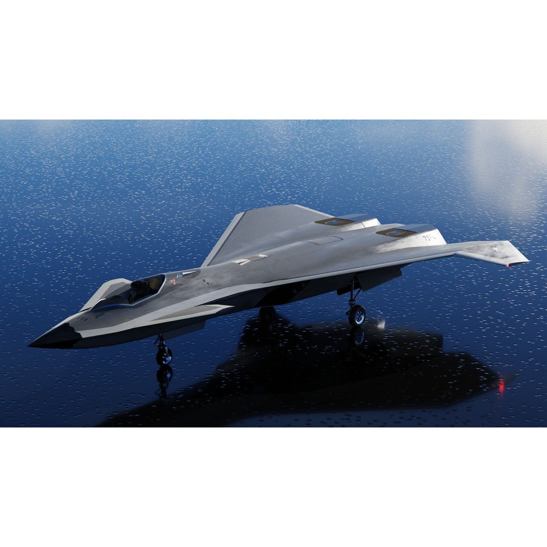 Boeing F-47 Thunderstorm 3D Model – Low Poly Rigged Aircraft, FBX, OBJ - View 8