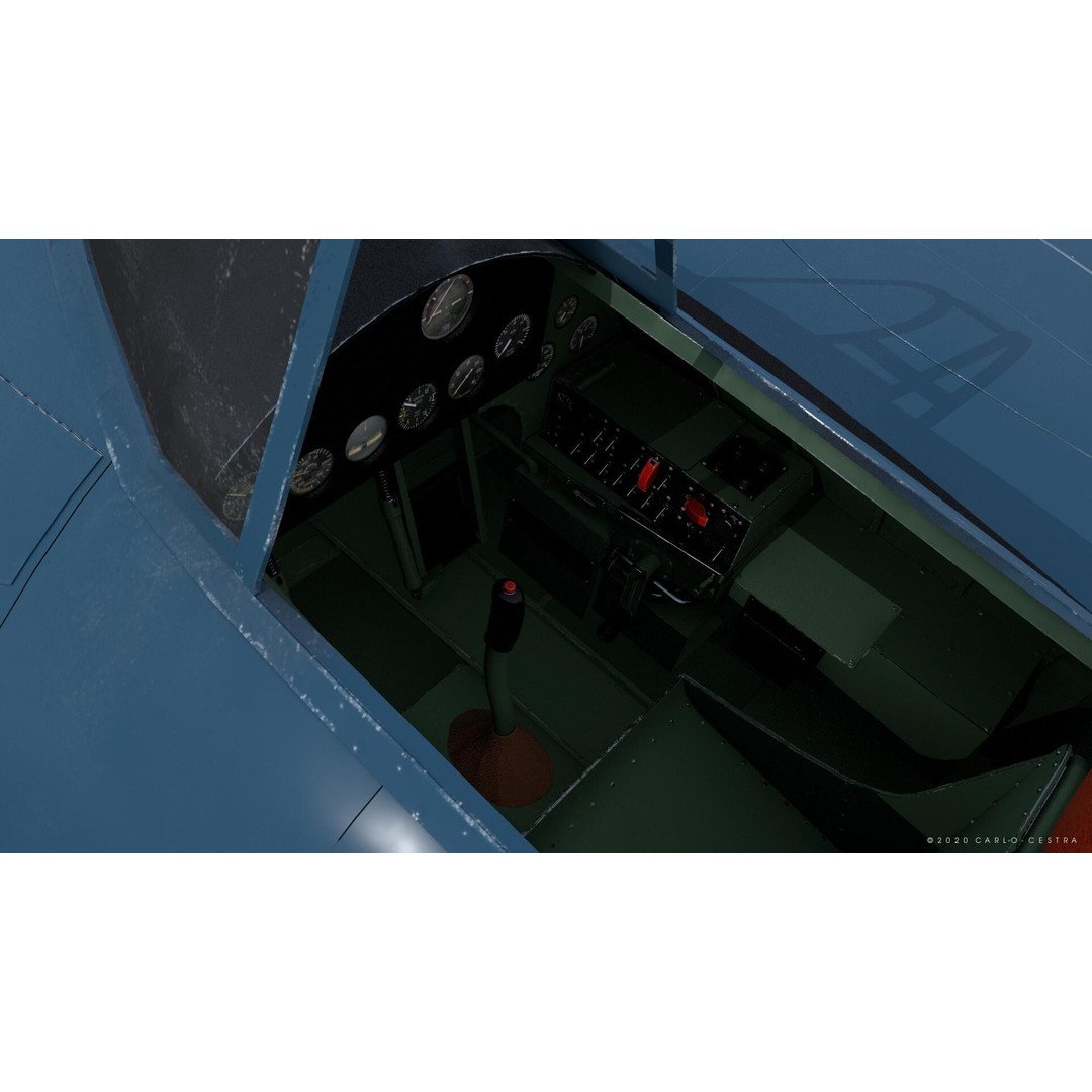 F4F-4 3D Model – Low Poly Historic Fighter Aircraft, FBX - View 20