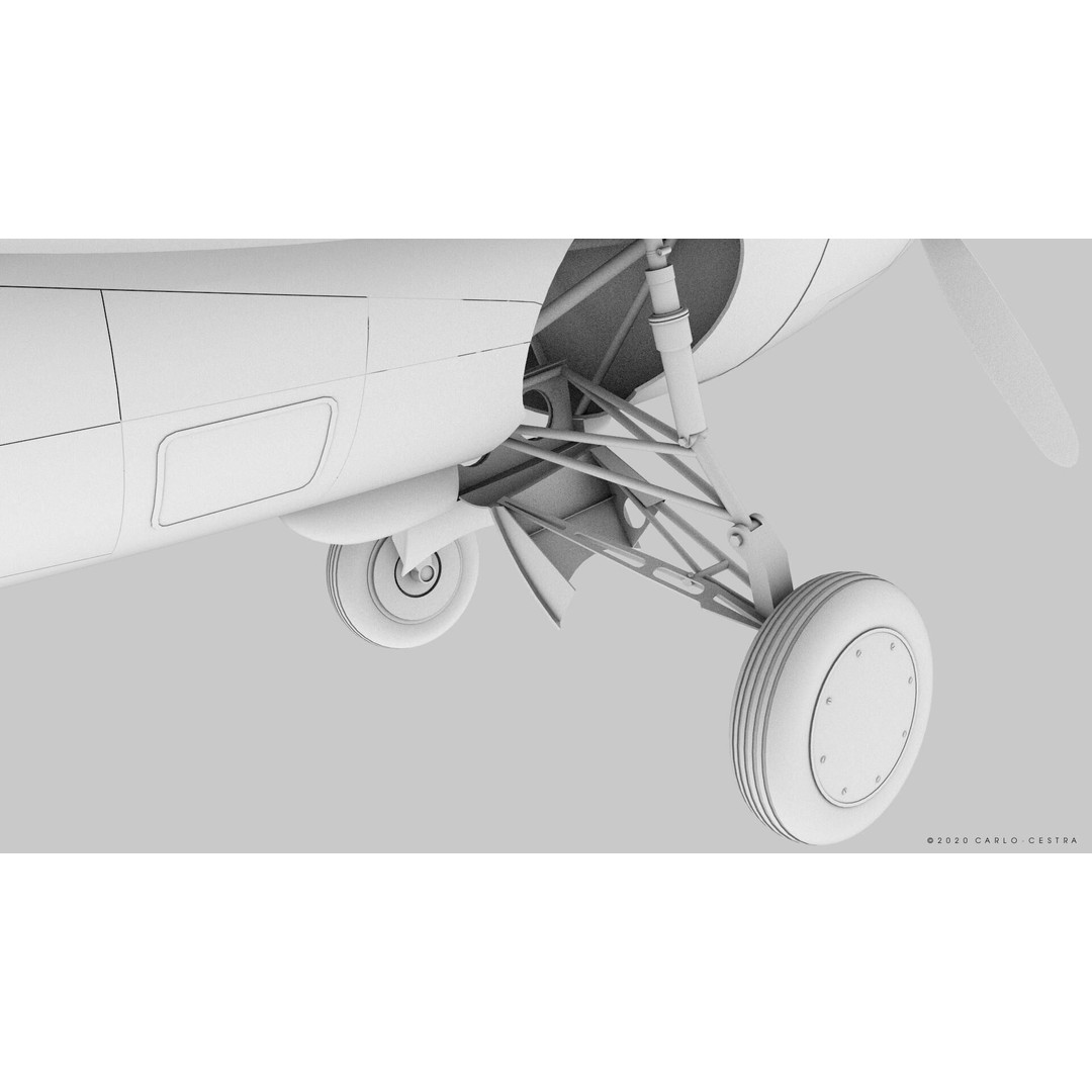 F4F-4 3D Model – Low Poly Historic Fighter Aircraft, FBX - View 37