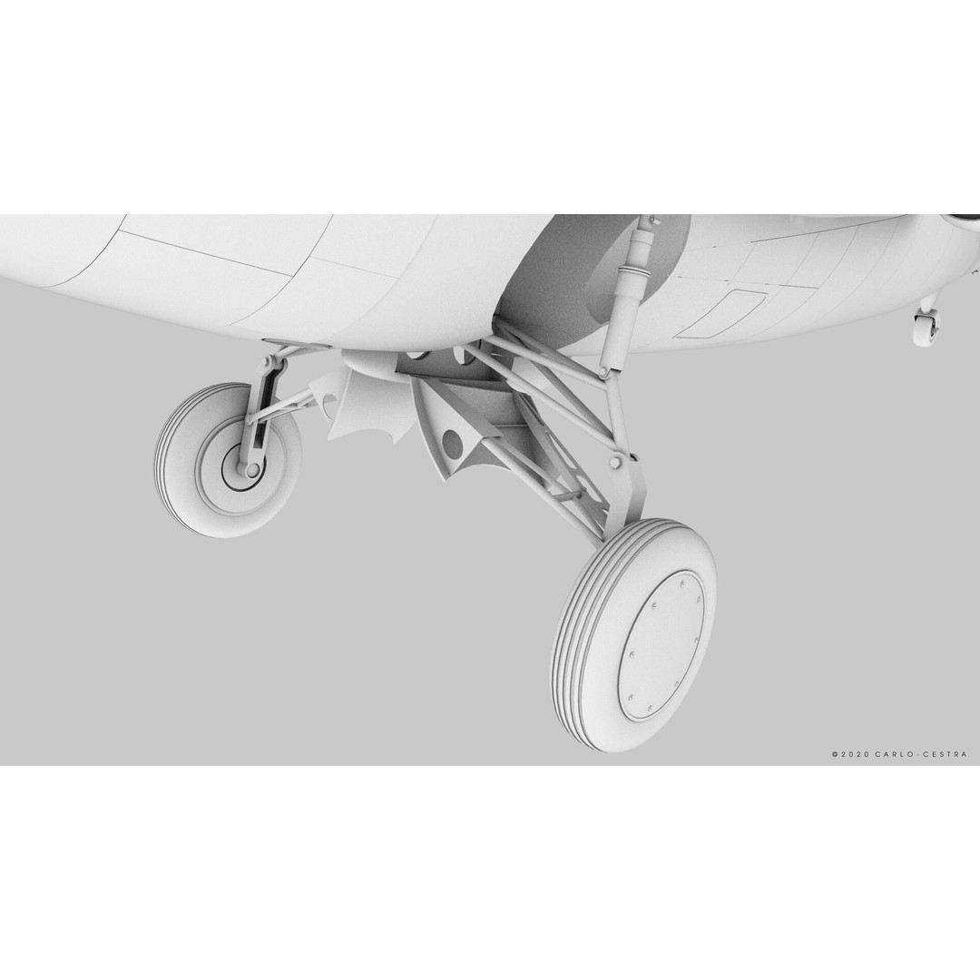F4F-4 3D Model – Low Poly Historic Fighter Aircraft, FBX - View 38