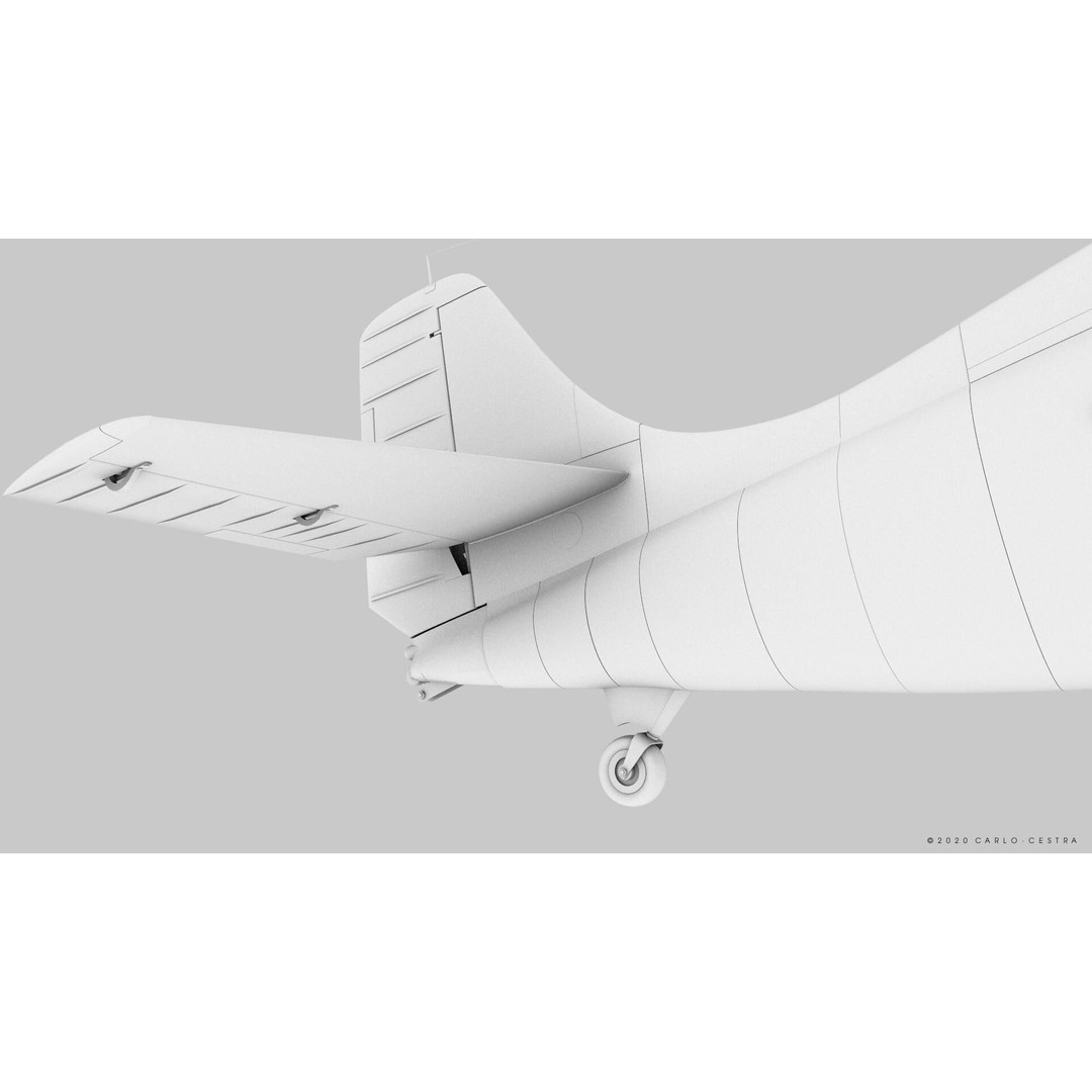F4F-4 3D Model – Low Poly Historic Fighter Aircraft, FBX - View 40