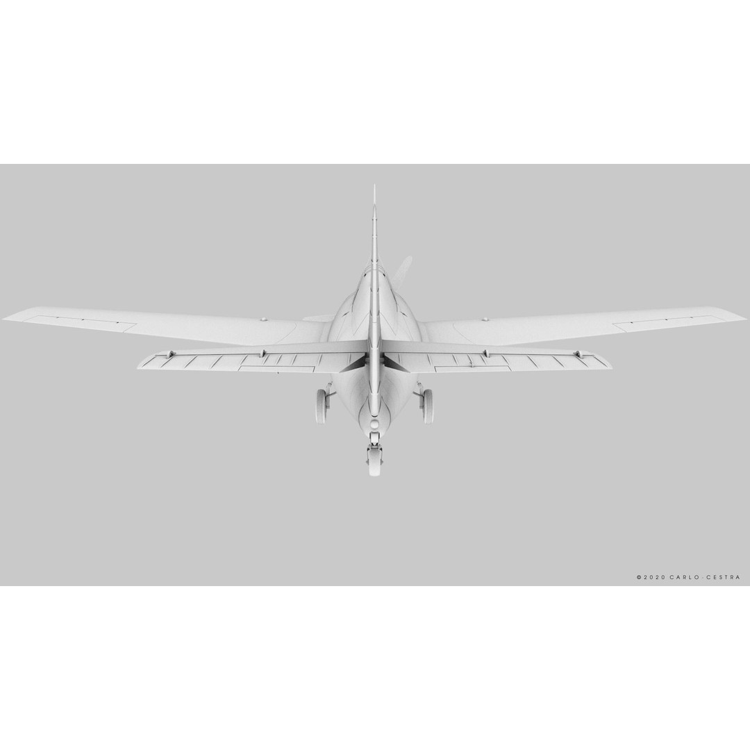 F4F-4 3D Model – Low Poly Historic Fighter Aircraft, FBX - View 42