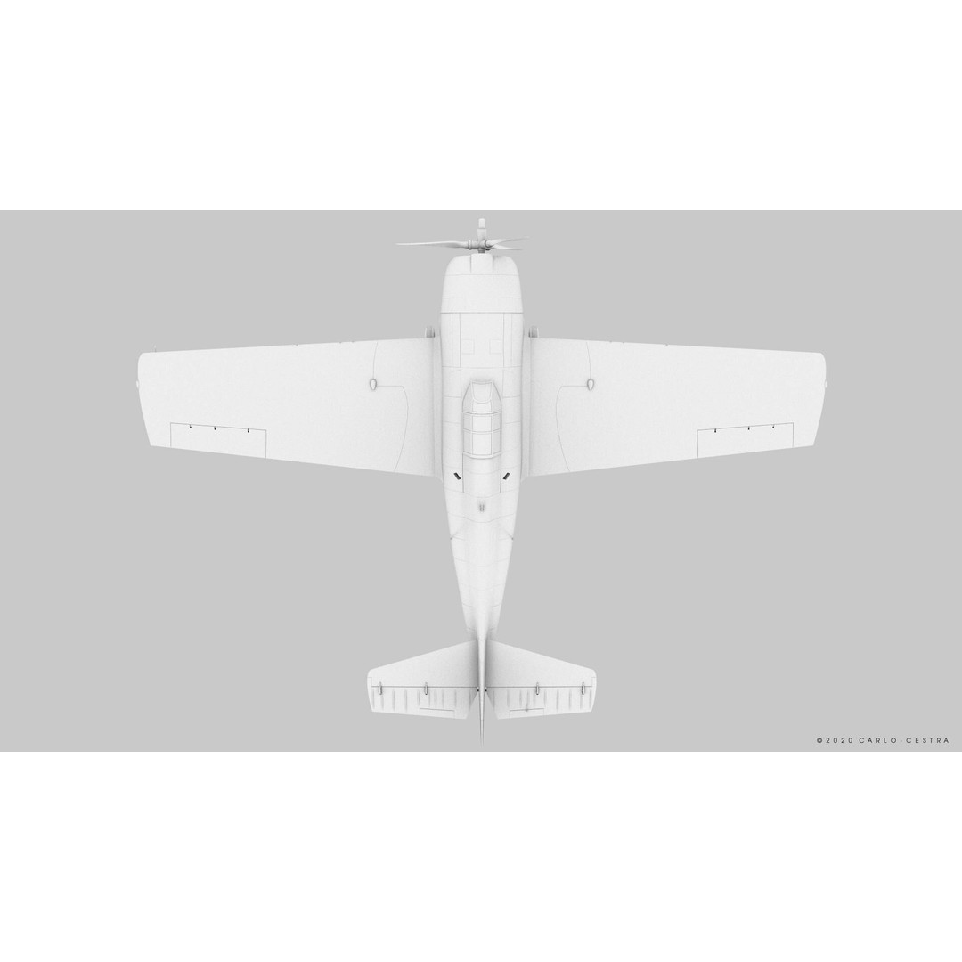 F4F-4 3D Model – Low Poly Historic Fighter Aircraft, FBX - View 46