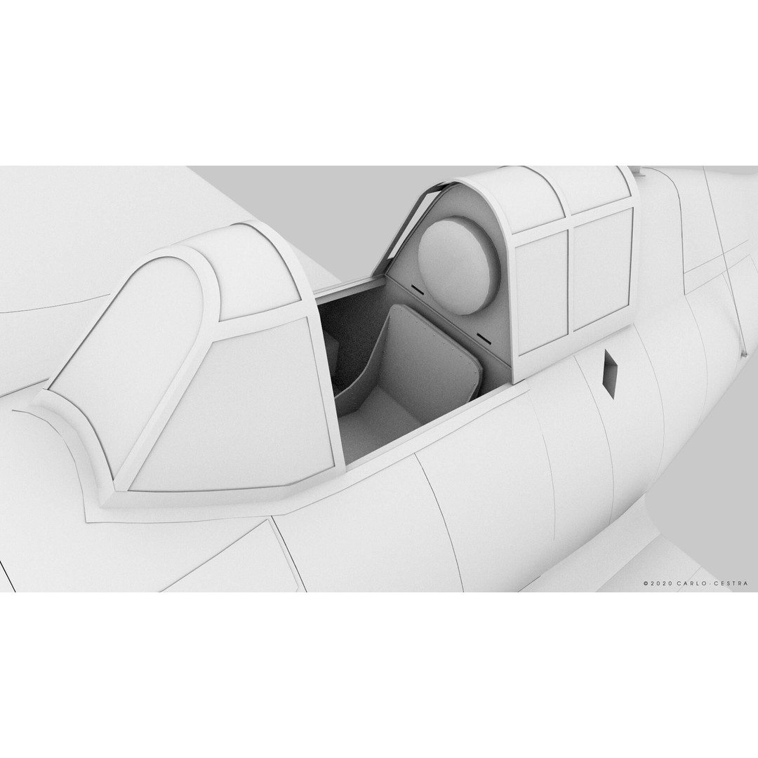F4F-4 3D Model – Low Poly Historic Fighter Aircraft, FBX - View 51