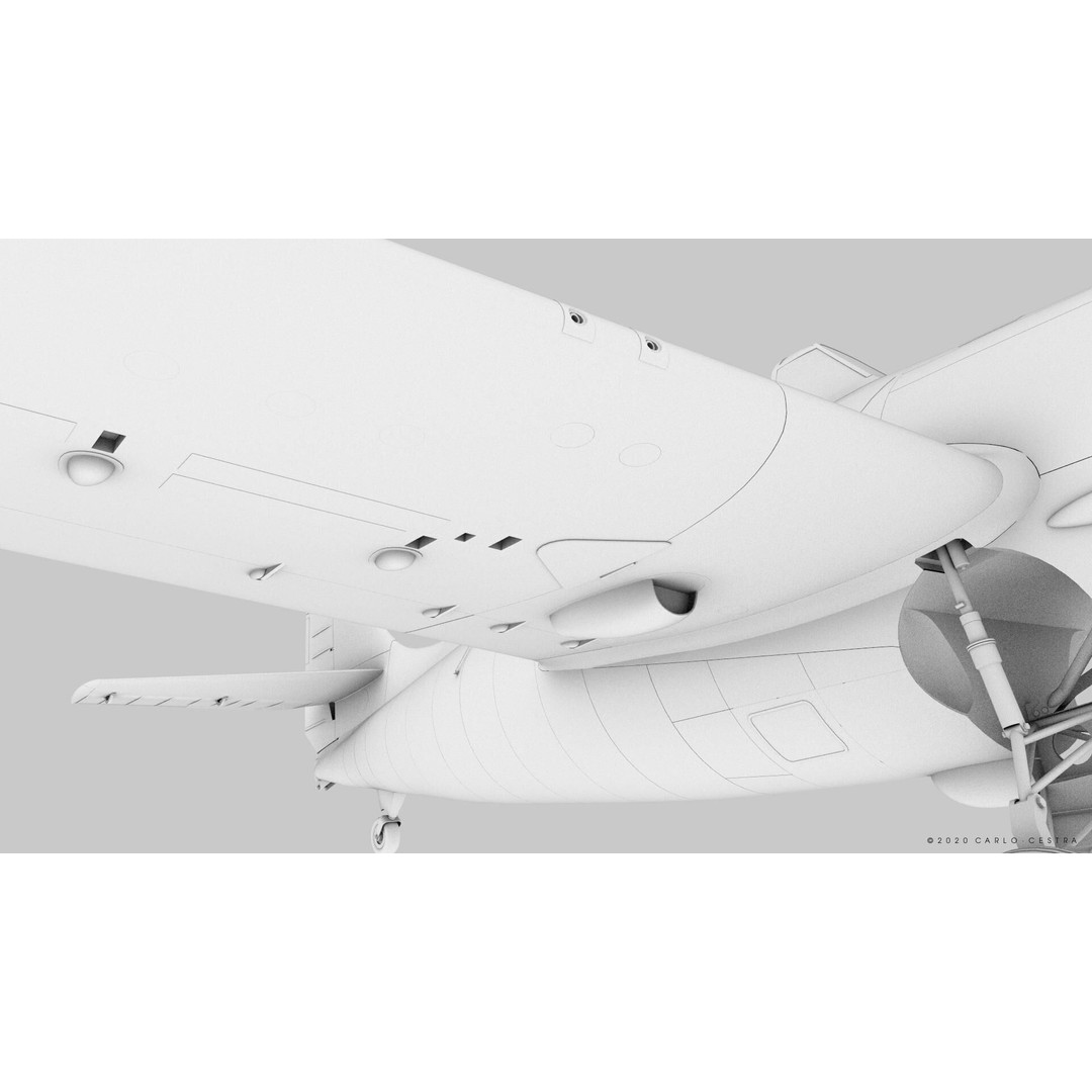F4F-4 3D Model – Low Poly Historic Fighter Aircraft, FBX - View 52