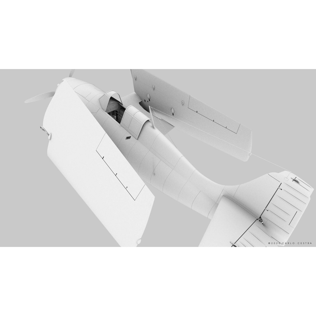 F4F-4 3D Model – Low Poly Historic Fighter Aircraft, FBX - View 57