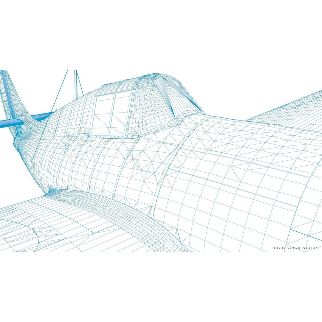 F4F-4 3D Model – Low Poly Historic Fighter Aircraft, FBX - View 60