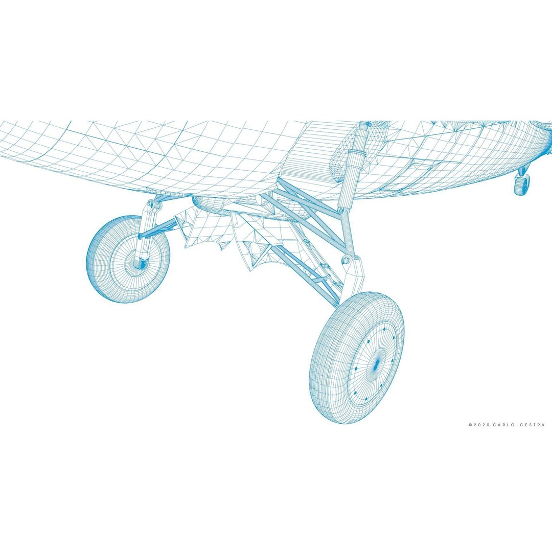 F4F-4 3D Model – Low Poly Historic Fighter Aircraft, FBX - View 61