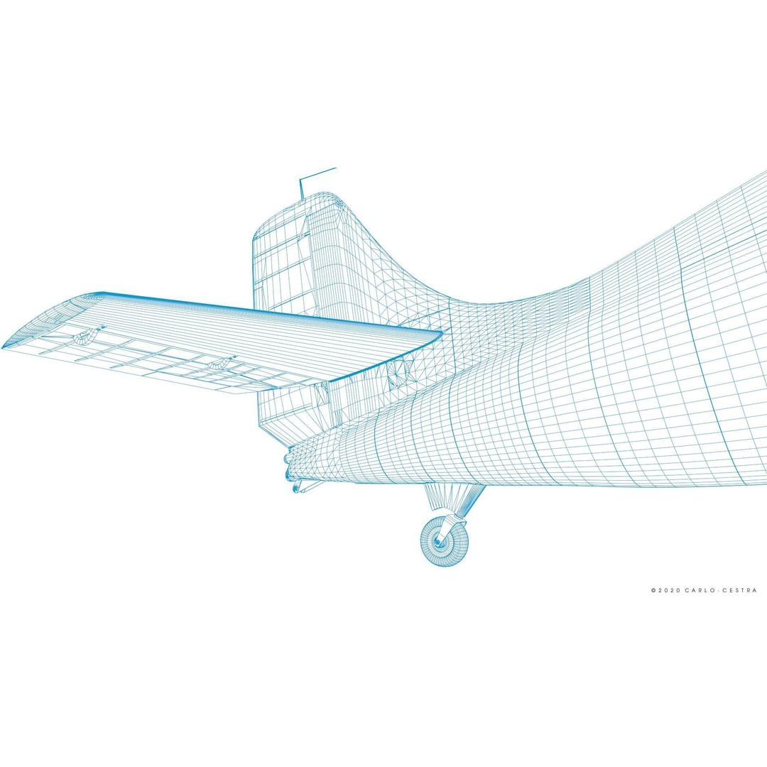 F4F-4 3D Model – Low Poly Historic Fighter Aircraft, FBX - View 62