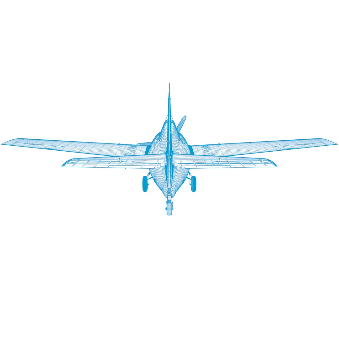 F4F-4 3D Model – Low Poly Historic Fighter Aircraft, FBX - View 63