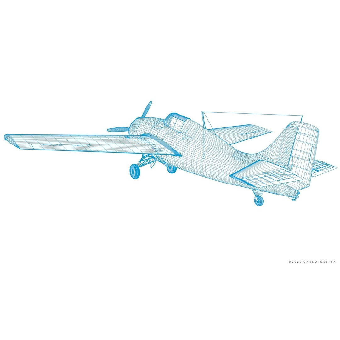 F4F-4 3D Model – Low Poly Historic Fighter Aircraft, FBX - View 66