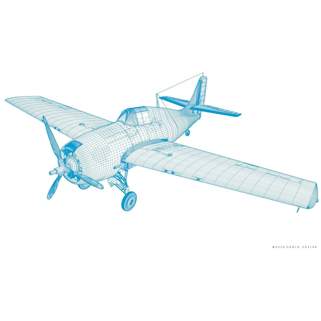 F4F-4 3D Model – Low Poly Historic Fighter Aircraft, FBX - View 68