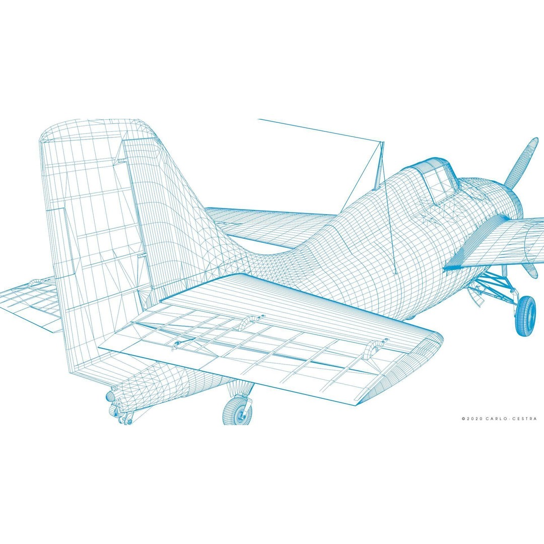 F4F-4 3D Model – Low Poly Historic Fighter Aircraft, FBX - View 69