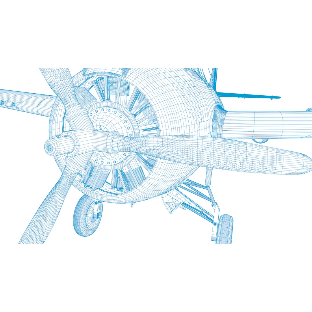 F4F-4 3D Model – Low Poly Historic Fighter Aircraft, FBX - View 74