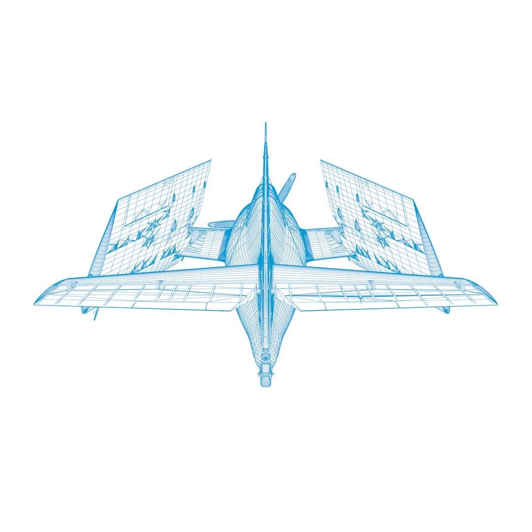 F4F-4 3D Model – Low Poly Historic Fighter Aircraft, FBX - View 78