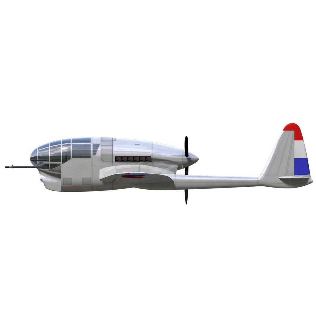 De Schelde S21 3D Model – High Poly Fighter Aircraft Prototype, FBX - View 10