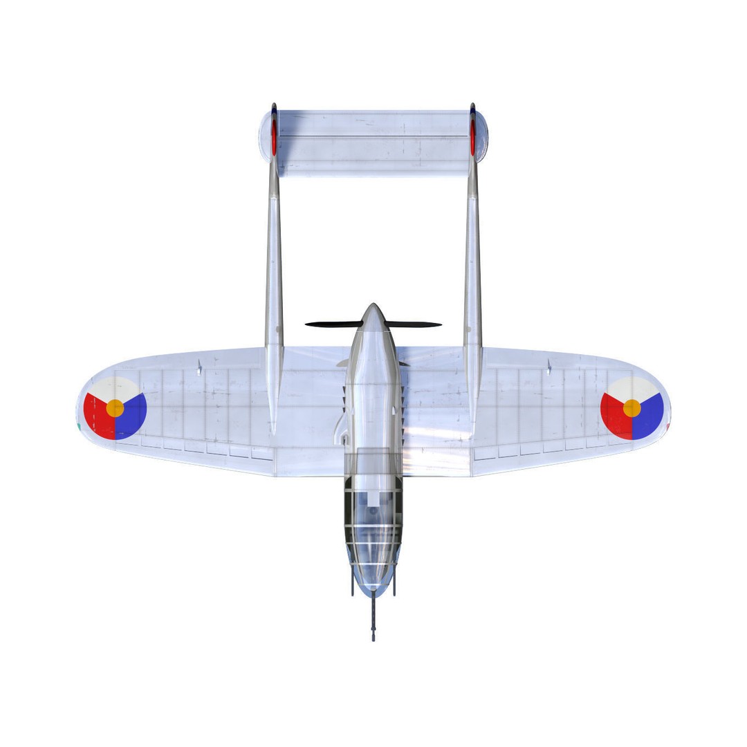 De Schelde S21 3D Model – High Poly Fighter Aircraft Prototype, FBX - View 14
