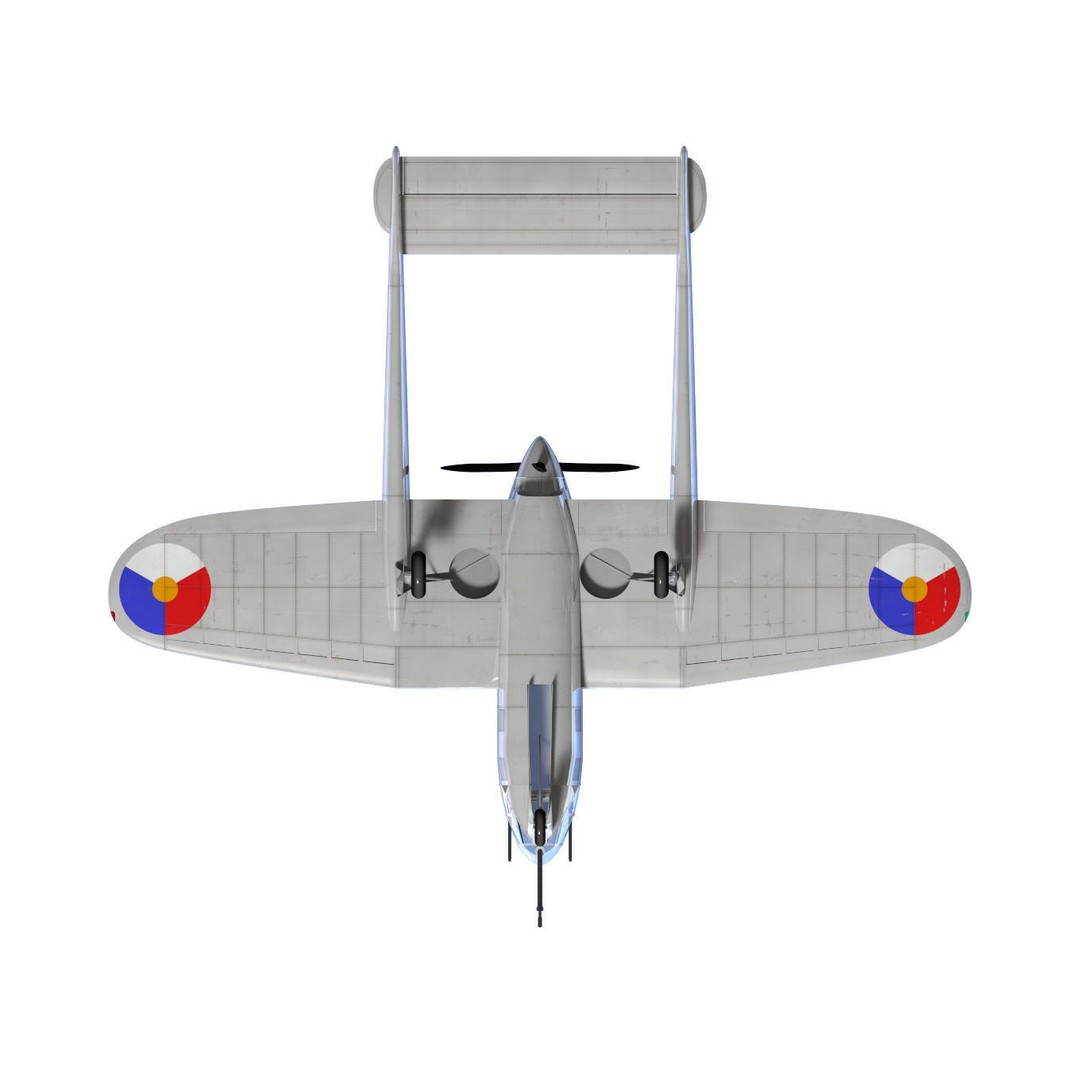 De Schelde S21 3D Model – High Poly Fighter Aircraft Prototype, FBX - View 16