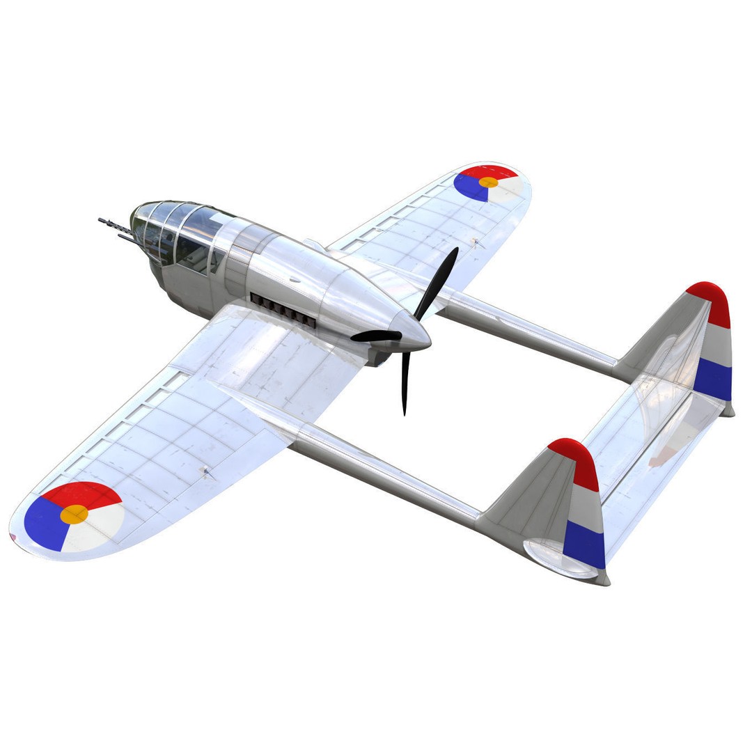 De Schelde S21 3D Model – High Poly Fighter Aircraft Prototype, FBX - View 3