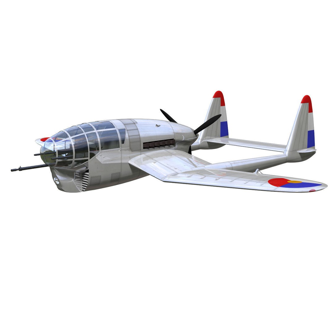 De Schelde S21 3D Model – High Poly Fighter Aircraft Prototype, FBX - View 4
