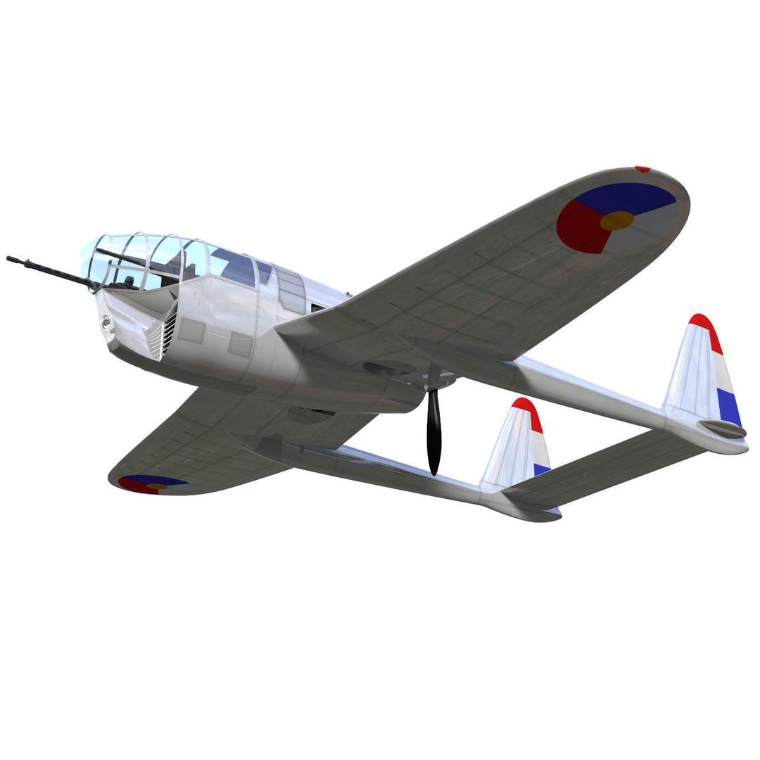 De Schelde S21 3D Model – High Poly Fighter Aircraft Prototype, FBX - View 5