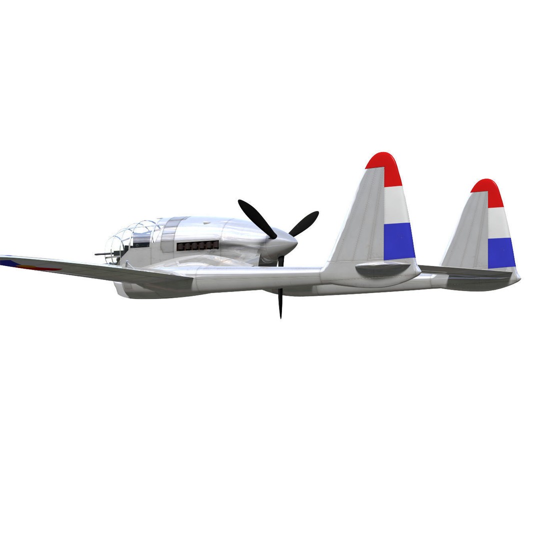 De Schelde S21 3D Model – High Poly Fighter Aircraft Prototype, FBX - View 8