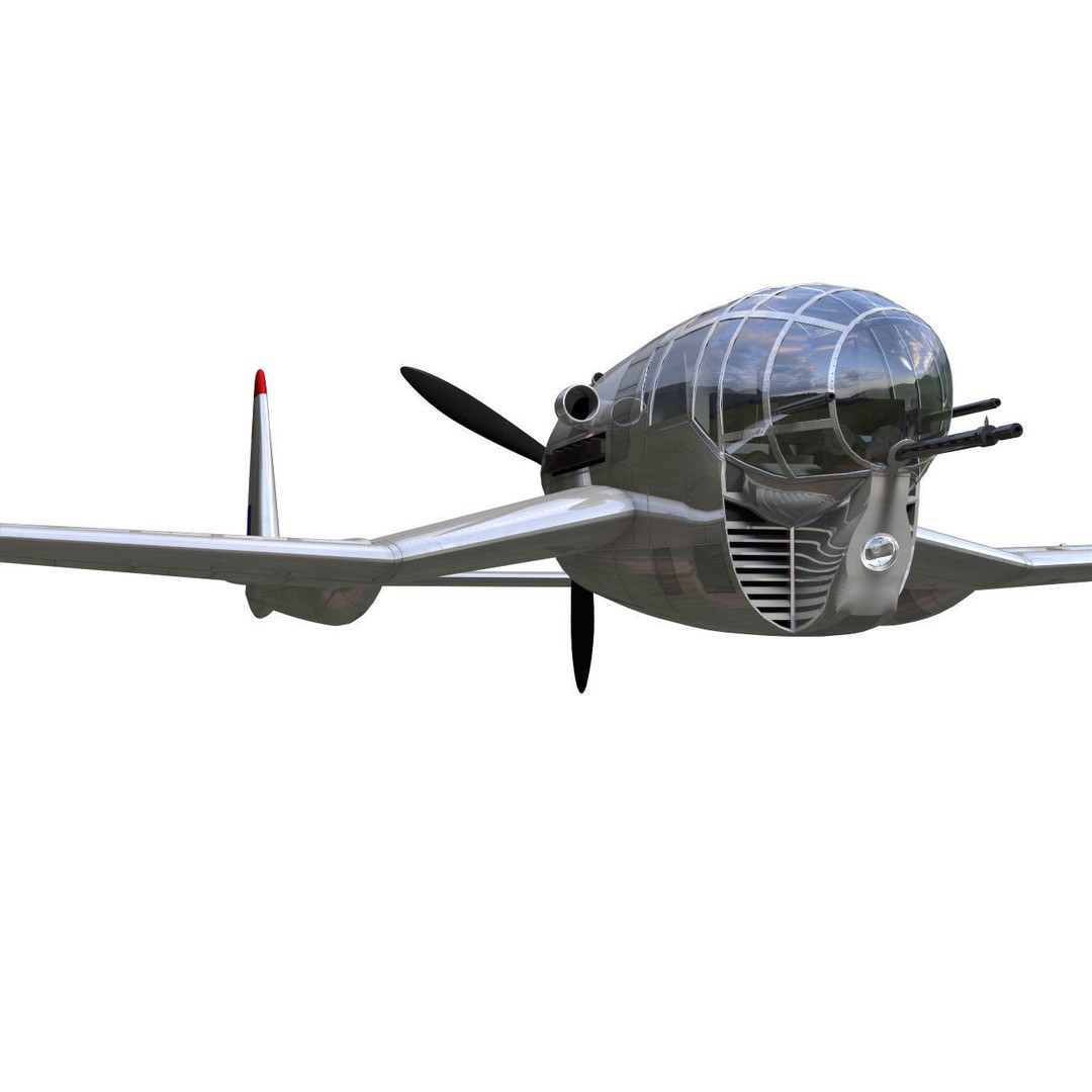 De Schelde S21 3D Model – High Poly Fighter Aircraft Prototype, FBX - View 9